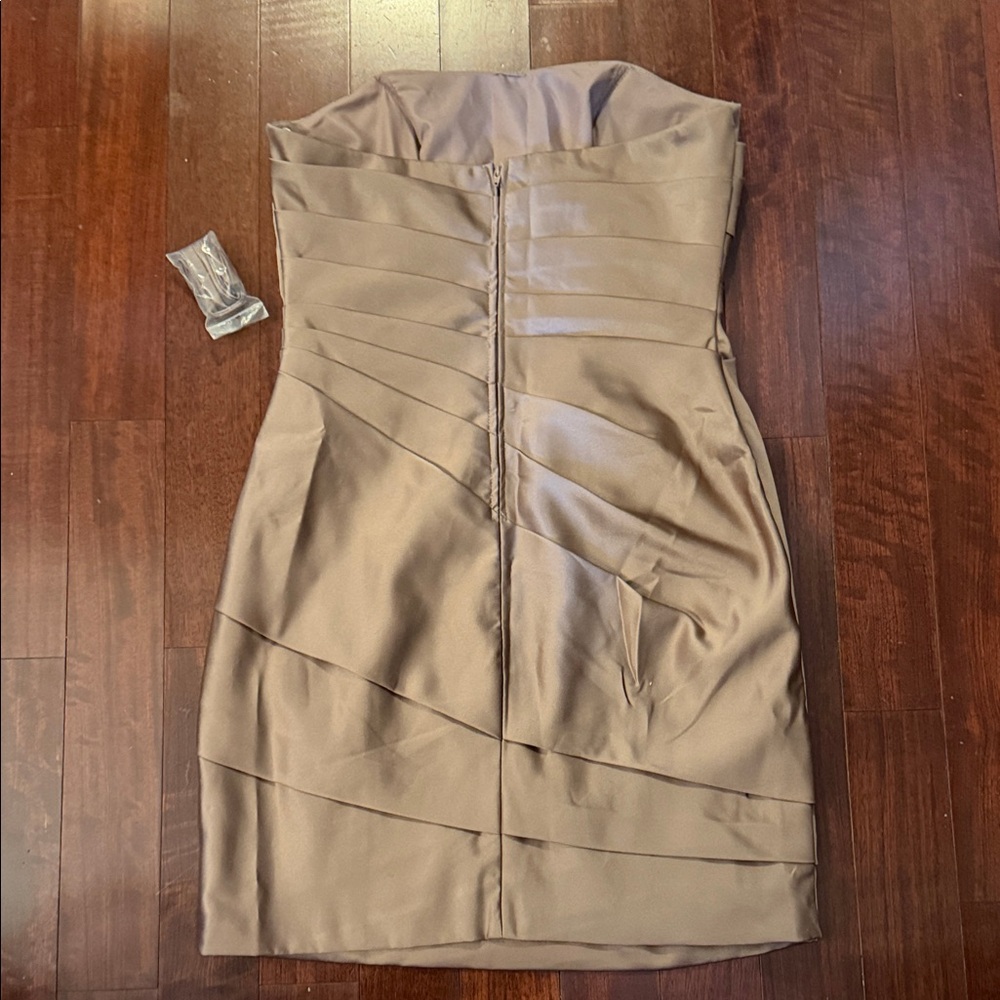 David's Bridal Strapless Tan Dress - Picture 4 of 4